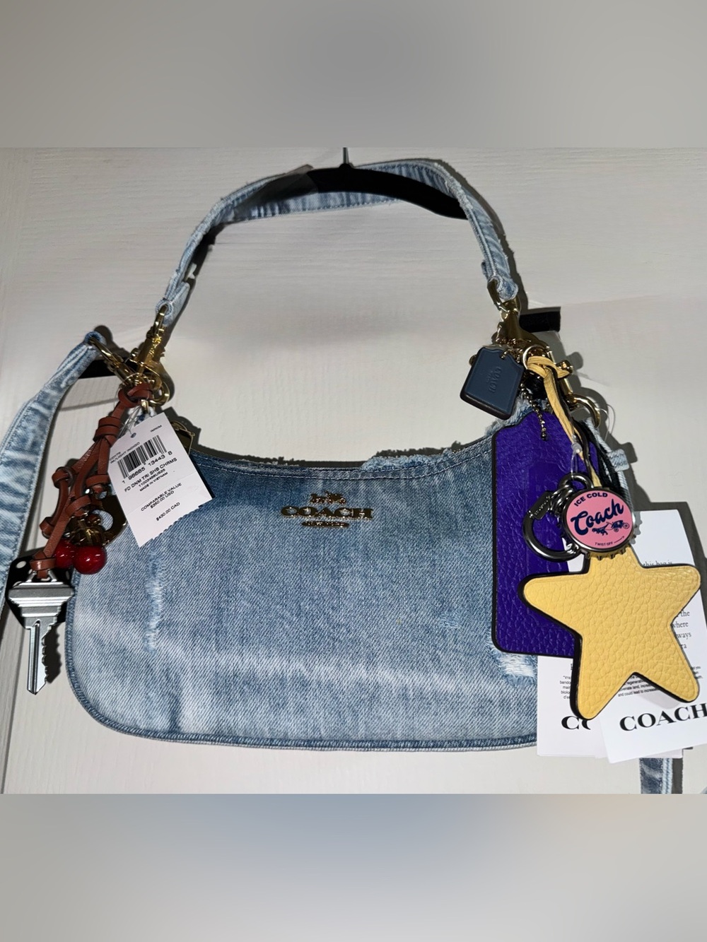 Coach Teri Shoulder Bag - Denim With All the Charms New With Tags Sold Out! - Picture 4 of 8